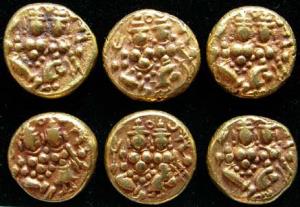 Haidar Ali (AH 1174-1197, AD 1761-1782), Gold, Pagoda (6), obv Shiva and Parvati, rev Pers