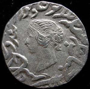 Jaswant Singh and Queen Victoria (VS 1909-1950, AD 1853-1893), Silver, Rupee VS 1910, AD 1