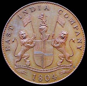 Copper, 2 Pice, AH 1219, AD 1804, 12.8 g, (KM# 206). Proof.