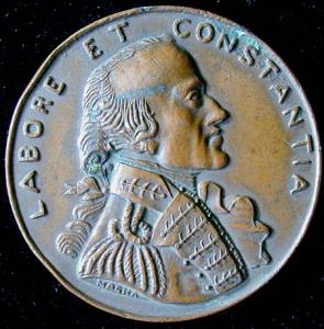 La Martiniere Lucknow Medal. Copper, 27.0 g, 37 mm. Obv. Bust of Martin, right. Around bor