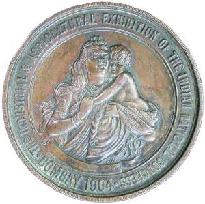 Indian national congress 1 $ A exhibition medal copper 58.4g