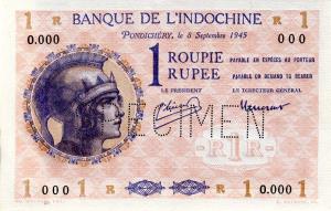 Indo-French : 1 rupee specimen