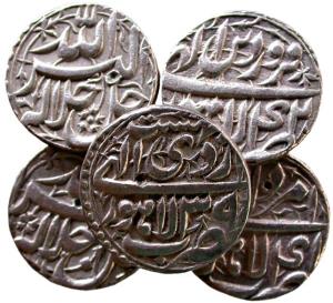 MUGHALS, Akbar silver rupee