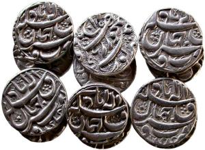 MUGHALS, Akbar silver rebellion rupees