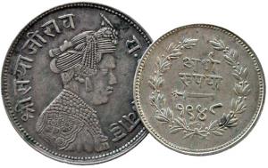 BARODA, Sayaji rao 3 silver rupee