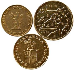 EIC,MADRAS PRESIDENCY,gold set of 3 ½ ashrafi [mohur]