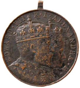 Hong kong coronation medal of edward 7 1902 copper