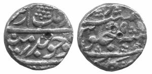 MUGHALS,Aurangzeb silver ½ rupee