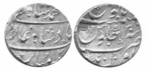 MUGHALS,Muhammad shah silver rupee