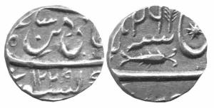 AWADH,Brijis qadr,silver ½ rupee