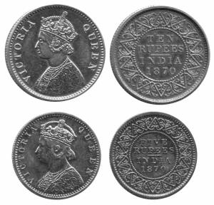 EIC,British India,Queen victoria regal issues gold 10 rupees