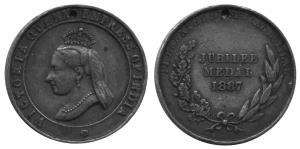Jubilee medal 1887 brass