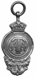 Army temperance association monogram with leaf medal silver