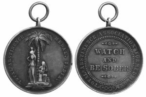 Total abstinence association medal silver