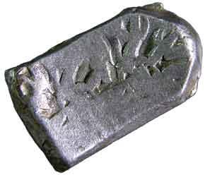 Gandhara janapada silver plated copper bent bar