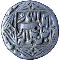 MUGHALS,Akbar silver ½ rupee