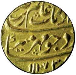 MUGHALS,Aurangzeb gold mohur
