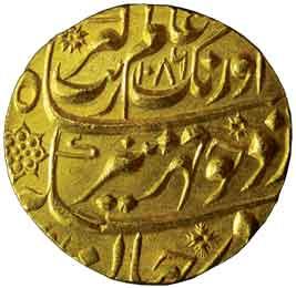 MUGHALS,Aurangzeb gold mohur
