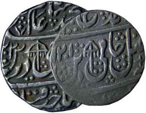 MUGHALS,Shah alam 2 silver rupee