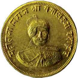 BIKANER,Ganga singh gold nazarana mohur