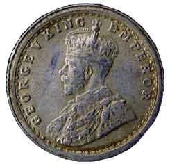 British India,George 5 silver ¼ rupee