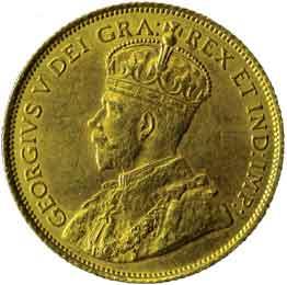 Canada george 5 gold 5 dollars