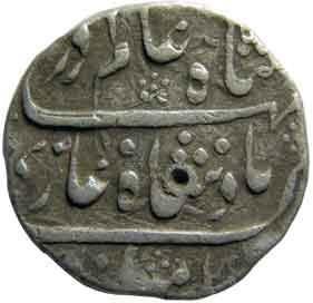 MUGHALS,Shah alam 1 silver rupee