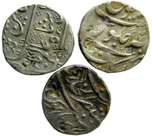 MUGHALS,Davanagari countermarks silver rupees