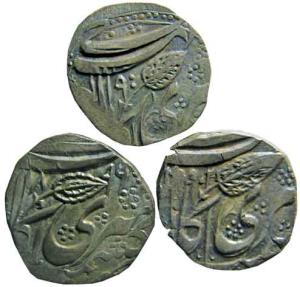 KASHMIR,Srinagar mint silver rupee