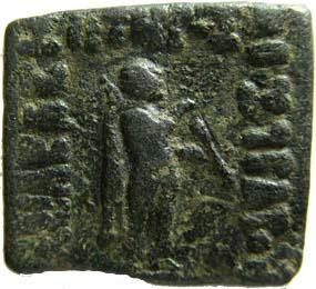 Indo-Greeks hippostratus square copper 8.65g