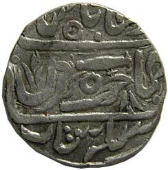 GWALIOR,Muhammad akbar 2 silver rupee