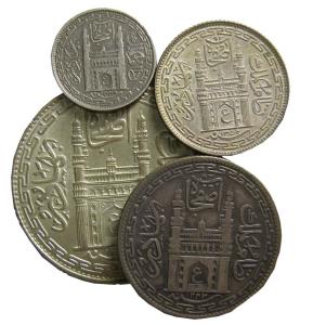 HYDERABAD,Mir usman ali khan silver annas $ rupee