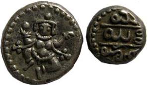 MYSORE,Annonymous series silver 2/3 pavli $ pavli[1/4 rupee]