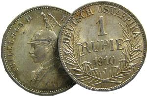 German east Africa silver rupee