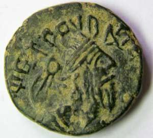 Indo-Parthians gondophares copper 8.62g