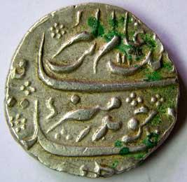 MUGHALS,Aurangzeb silver rupee