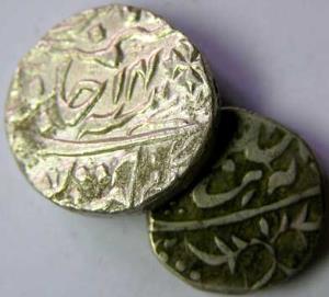 CHHATARPUR,Shah alam 2 silver rupee