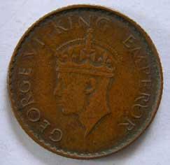 INDO-BRITISH,George 6 copper ¼ rupee