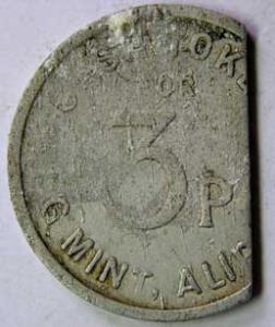 Alipore [calcutta] mint cash token aluminium