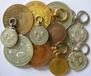 Dhrangadhra set of12medals gold-gilt,silver,cupro-nickel$bronze