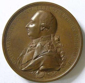 Charles marquis cornwallis defeat of tipu sultan medal copper