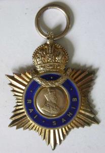 Indian title badge george 5 rai sahib medal silver