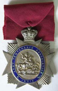 Army temperance association second white star medal silver