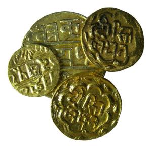 MEWAD,Swarupshahi series set of 4 gold coins mohur