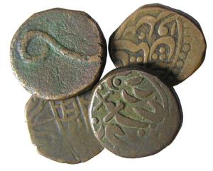 TRIPURA,mixed lots copper ¼ anna,1/2 pice