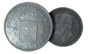 INDO-PORTUGESE,Colonial coinage silver uma rupia
