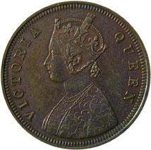British India,Queen victoria silver ½ anna 2.51g