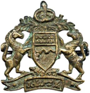 Cap badge gwalior state copper