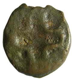 Uninscribed cast of Andhra region copper 7.08g