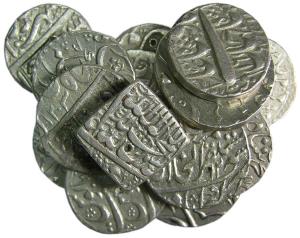 MUGHALS,Mixed lot of silver rupees